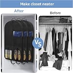 43" Garment Bags Suit Bags for Travel Hanging Clothes Closet Storage, 4" Gussetes with Pockets and 2 Carry Handles, Protector for Coat Dress Jacket Shirts (3 Packs)
