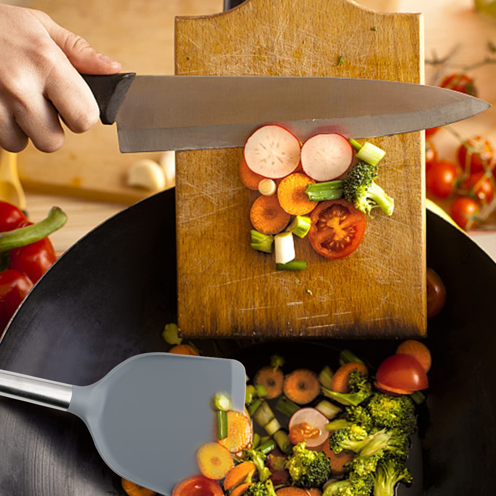 Juego De 2 Espátulas De Silicona Para Cocina - Antiadherentes, Sin BPA, Resistentes Al Calor
