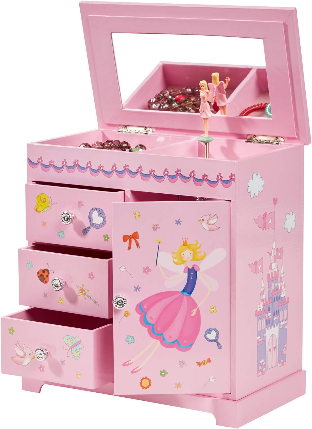Mele & Co. Krista Ballerina Music Jewelry Box for Girls, Necklace and Earring Organizer