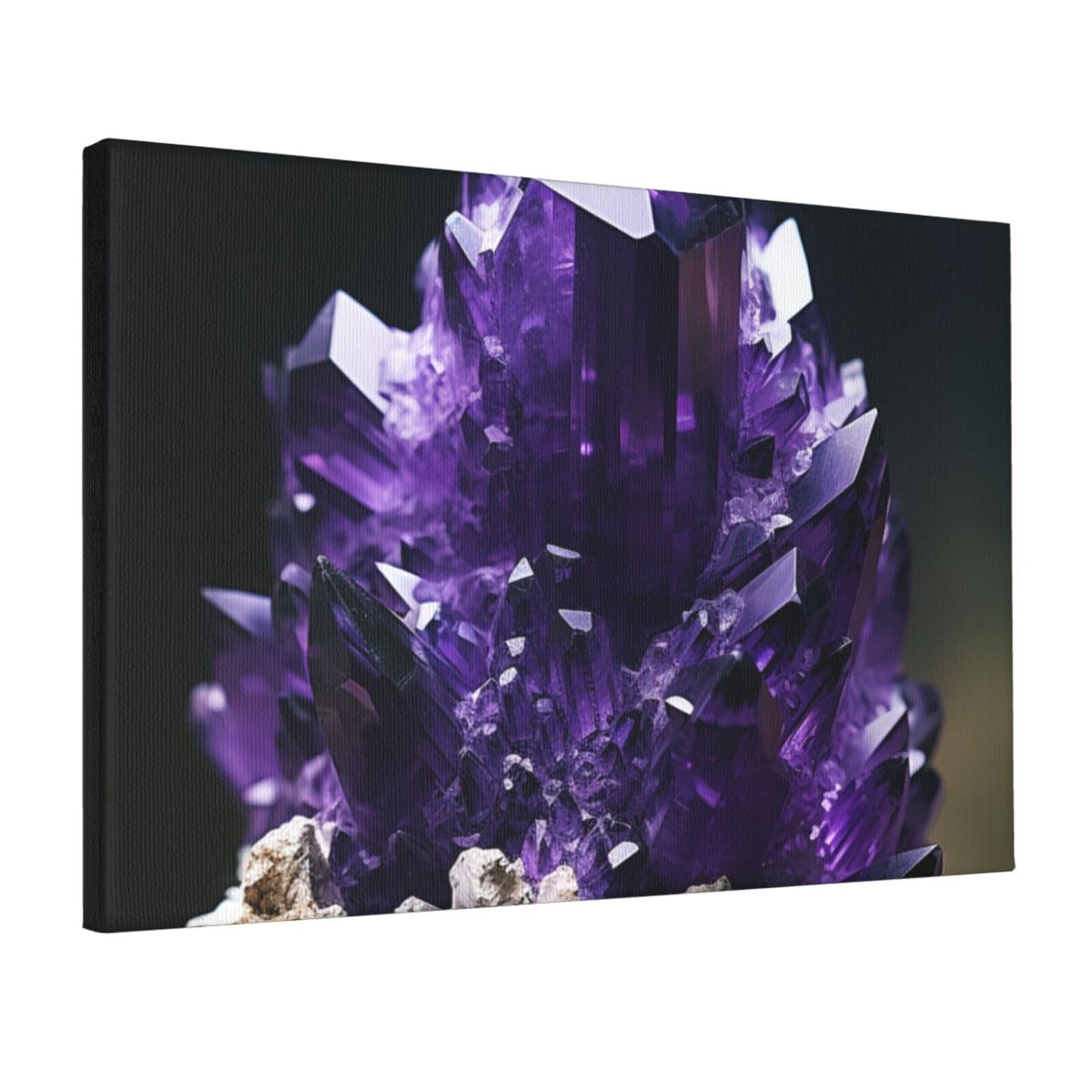 Toile murale moderne améthyste violette encadrée déco 45x30 cm - 8