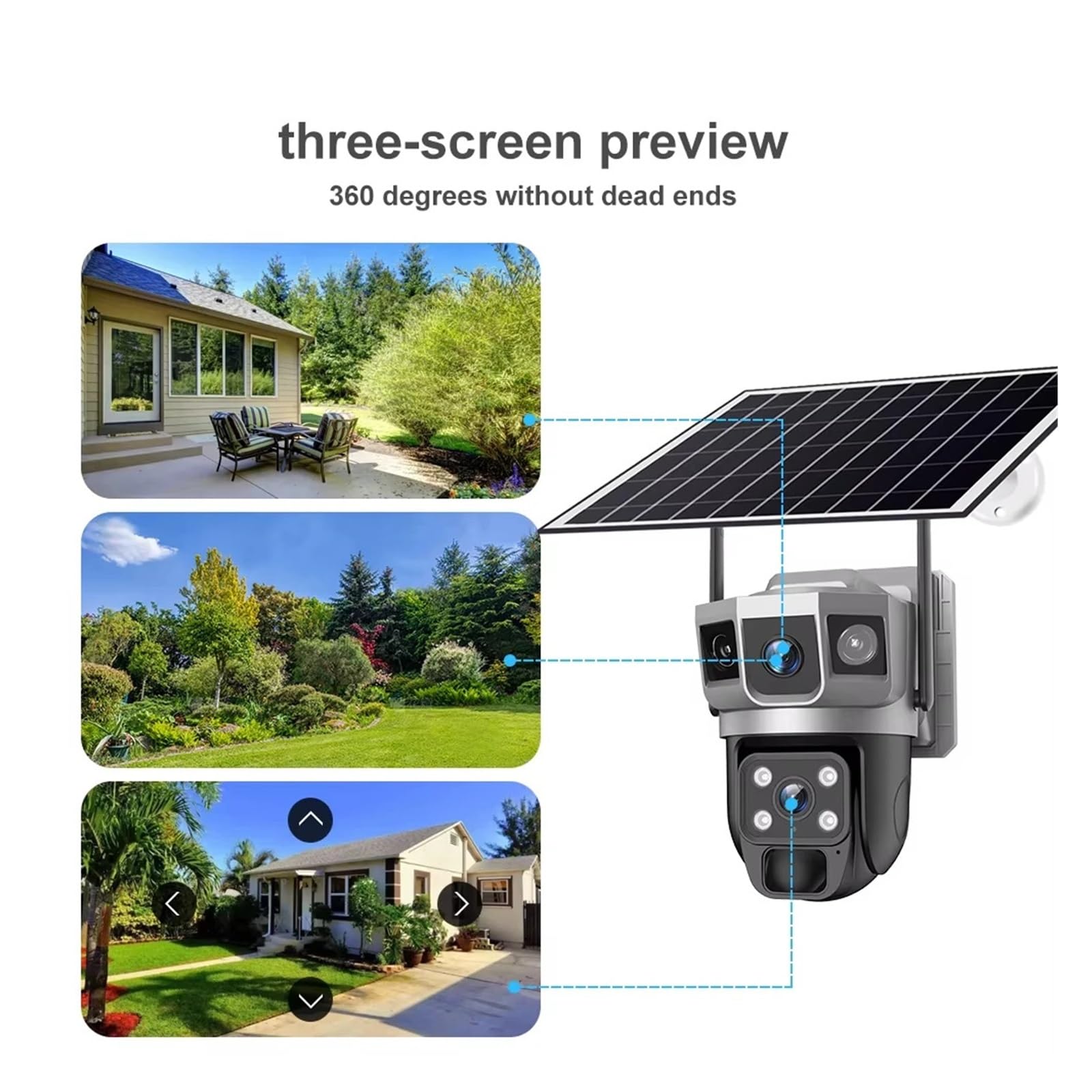 Caméra WiFi 4G Solaire à Double Objectif 12MP 6K