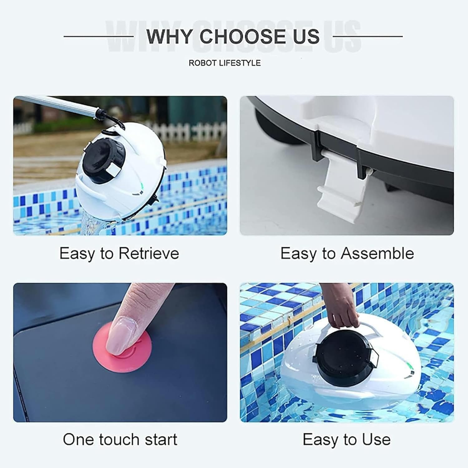 Swimming Pool Wireless Robot Cleaner, Vacuum Cleaner, Intelligent Swimming Pool Cleaner Robot, Dual Motors, Automatic Parking, 120 Minute Running Time, Used for Swimming Pools