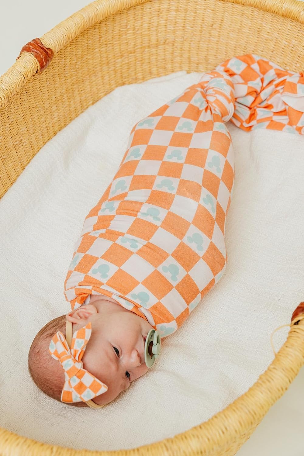 Copper Pearl Classic Baby Bow Mickey Mouse Check