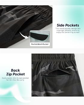 Amazon.com: maamgic Workout Shorts for Men 5 Inch Lightweight Camo