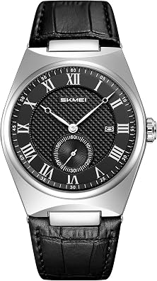SKMEI Watches for Men Luxury Big Face Analog Quartz Leather Writst Watches with Date Display