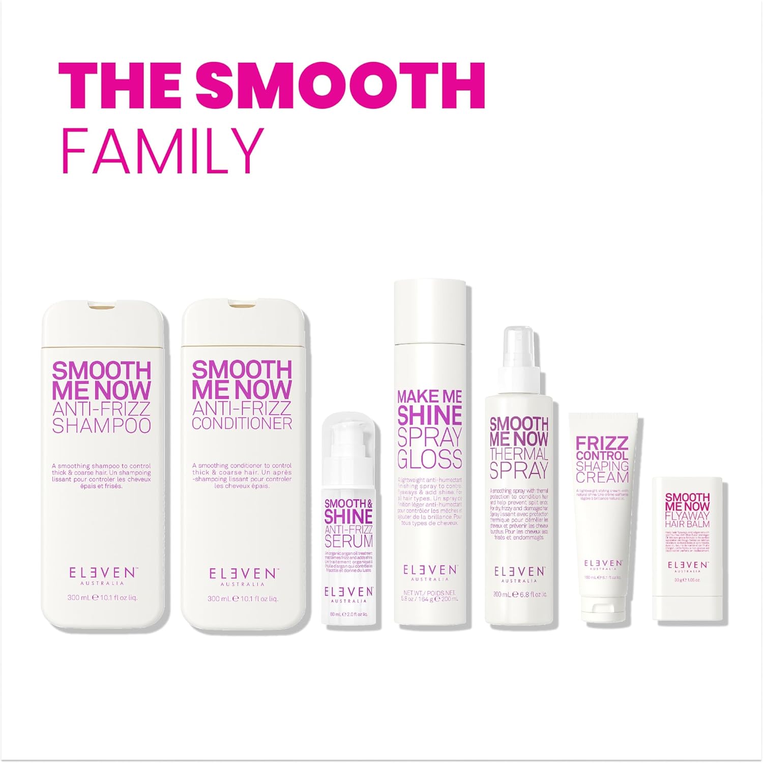 ELEVEN AUSTRALIA Smooth Me Now Flyaway Hair Balm Stick for Women & Men - Hair Styling Product for Fly Aways, Controls Frizz, Color Safe, Adds Natural Sheen, Smoothing, Moisturizes, Vegan - 1.05 fl oz