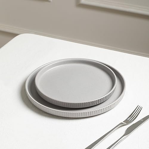 Miniatura 2 de Stone Lain Haven - Juego de vajilla de cerámica, 4 piezas, servicio para 4, color gris