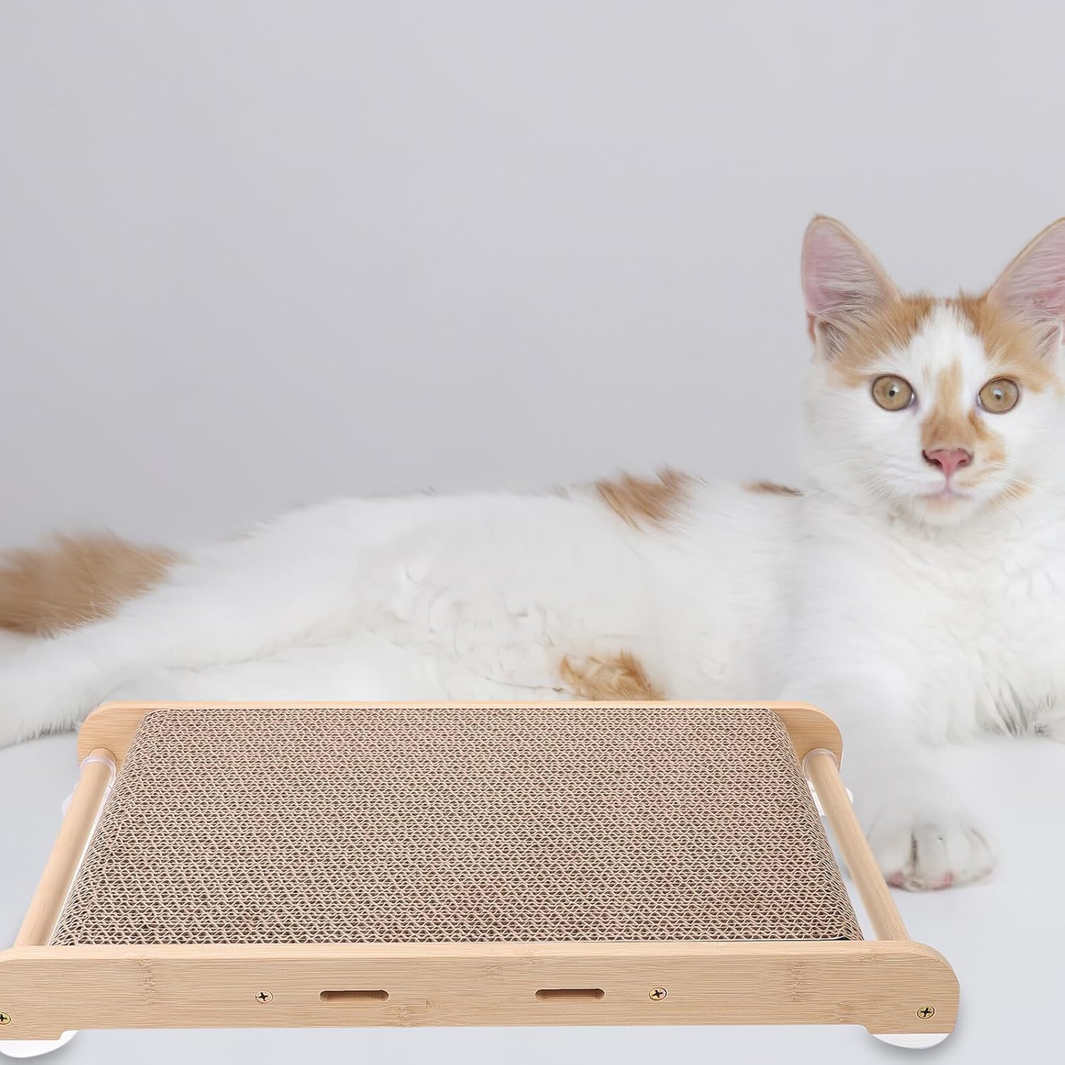 Milisten Large Cat Scratcher Board and Cat Cave Set with Frame Furniture Protector