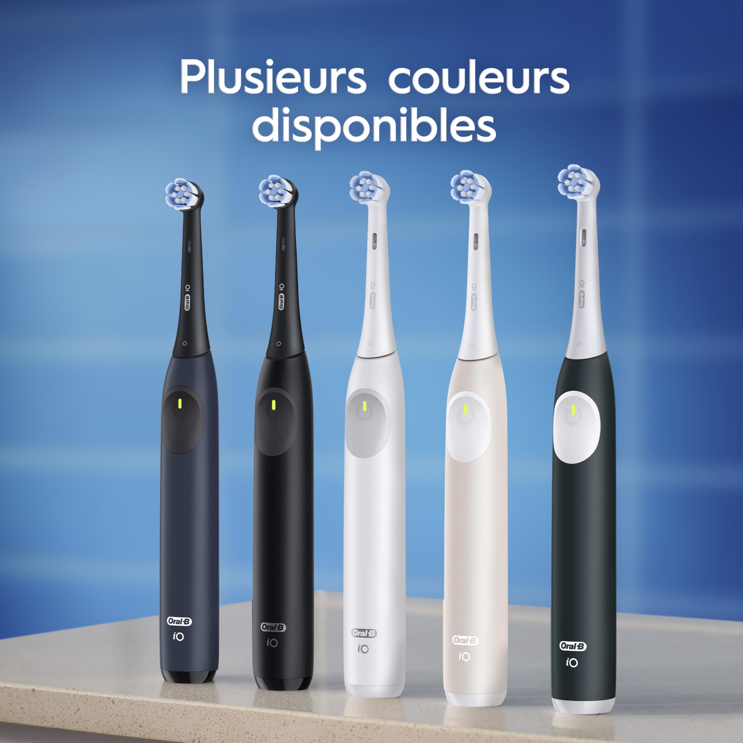 Oral-B iO 2 Duo Brosses A Dents Electriques Pour Adultes, Noire et Vert Forêt, 3 Modes De Nettoyage, Doux Pour Les Gencives, Brossage Souple, 2 Brossettes Oral B De Rechange, Chargeur Blanc