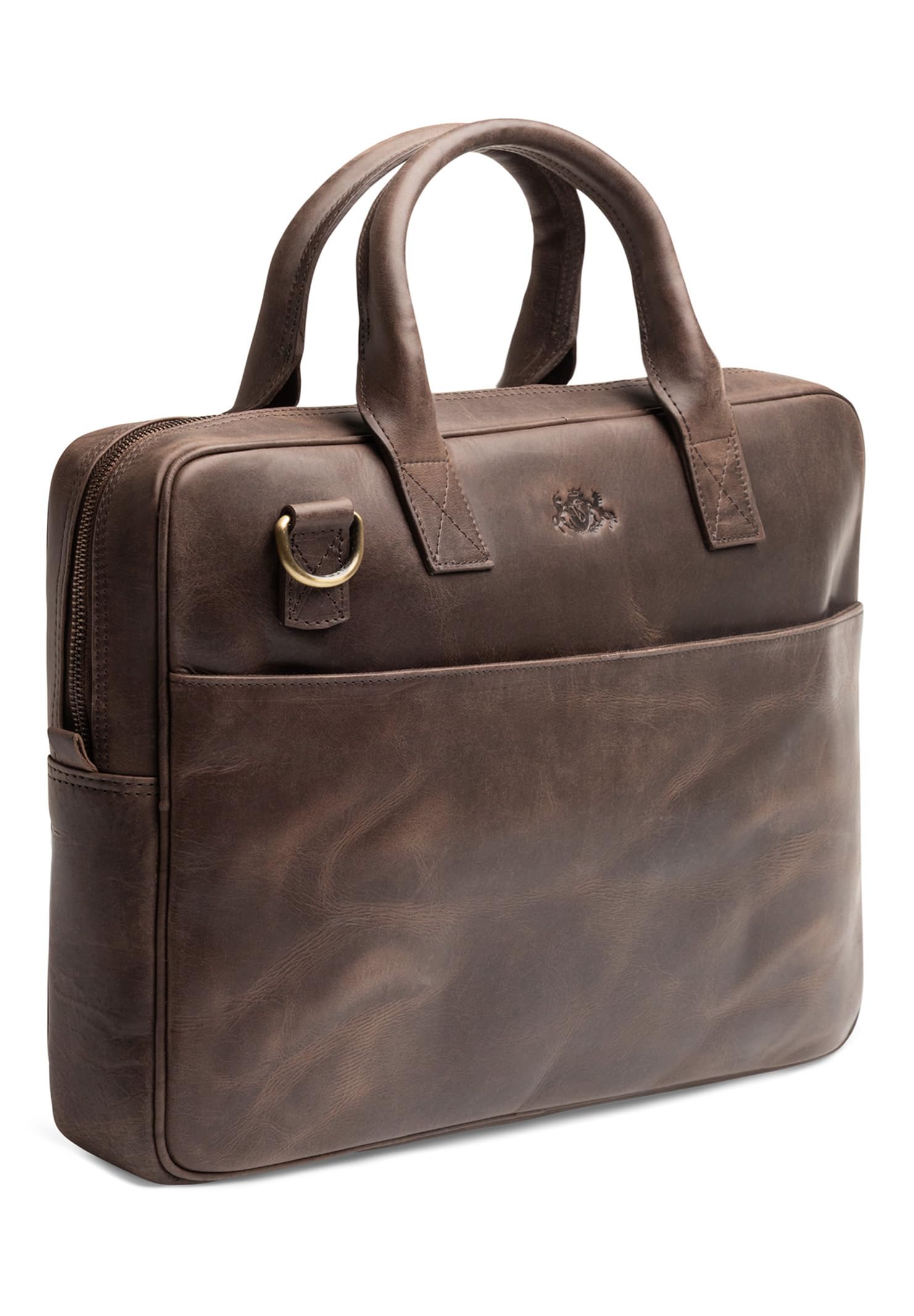 SID & VAIN Sac Ordinateur Portable Cuir véritable 15 Pouces Aden Mallette Professionnelle bandoulière Grand pour Hommes Serviette de Travail Etudiante Marron