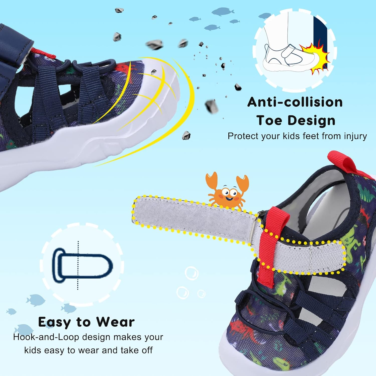 JOINFREE Toddler Boys Girls Water Shoes Breathable Qucik Dry Sport Beach Sandals Lightweight Barefoot Flexible - Image 4