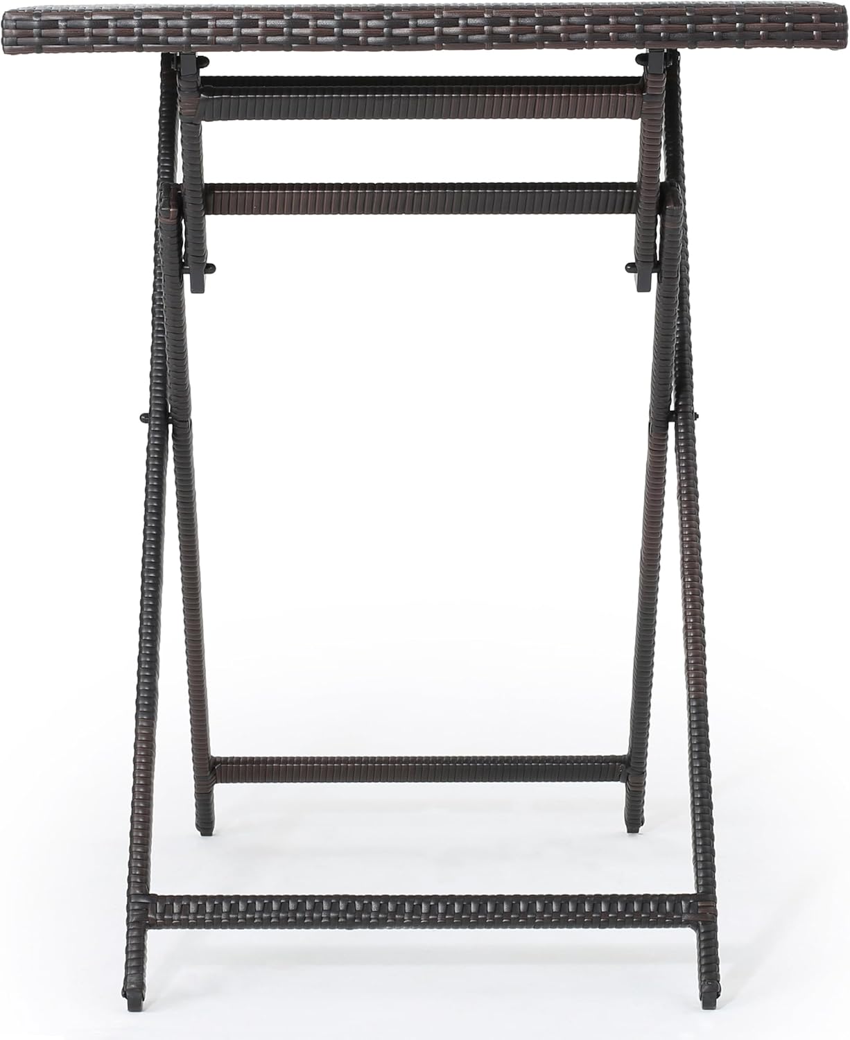 Folding Dining Table Coffee Table Side Table End Table Square Weave Metal Frame Patio Outdoor 39 Inches (H) X31.5 Inches (W) X31.5 Inches (unextended Length)