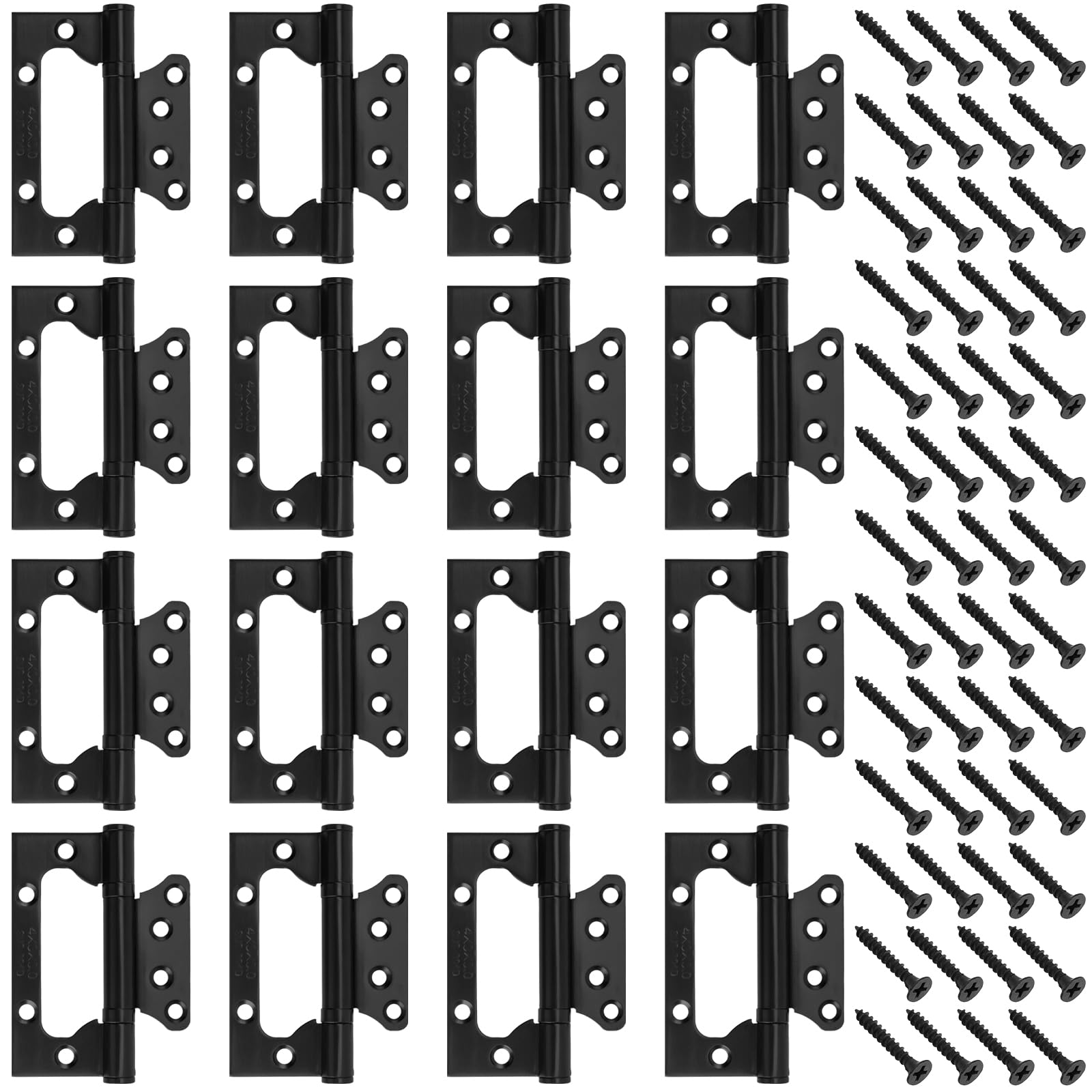 Charnières de porte avec vis FUNSUEI noires de 10,2x7,6 cm pour fenêtre et placard de cuisine