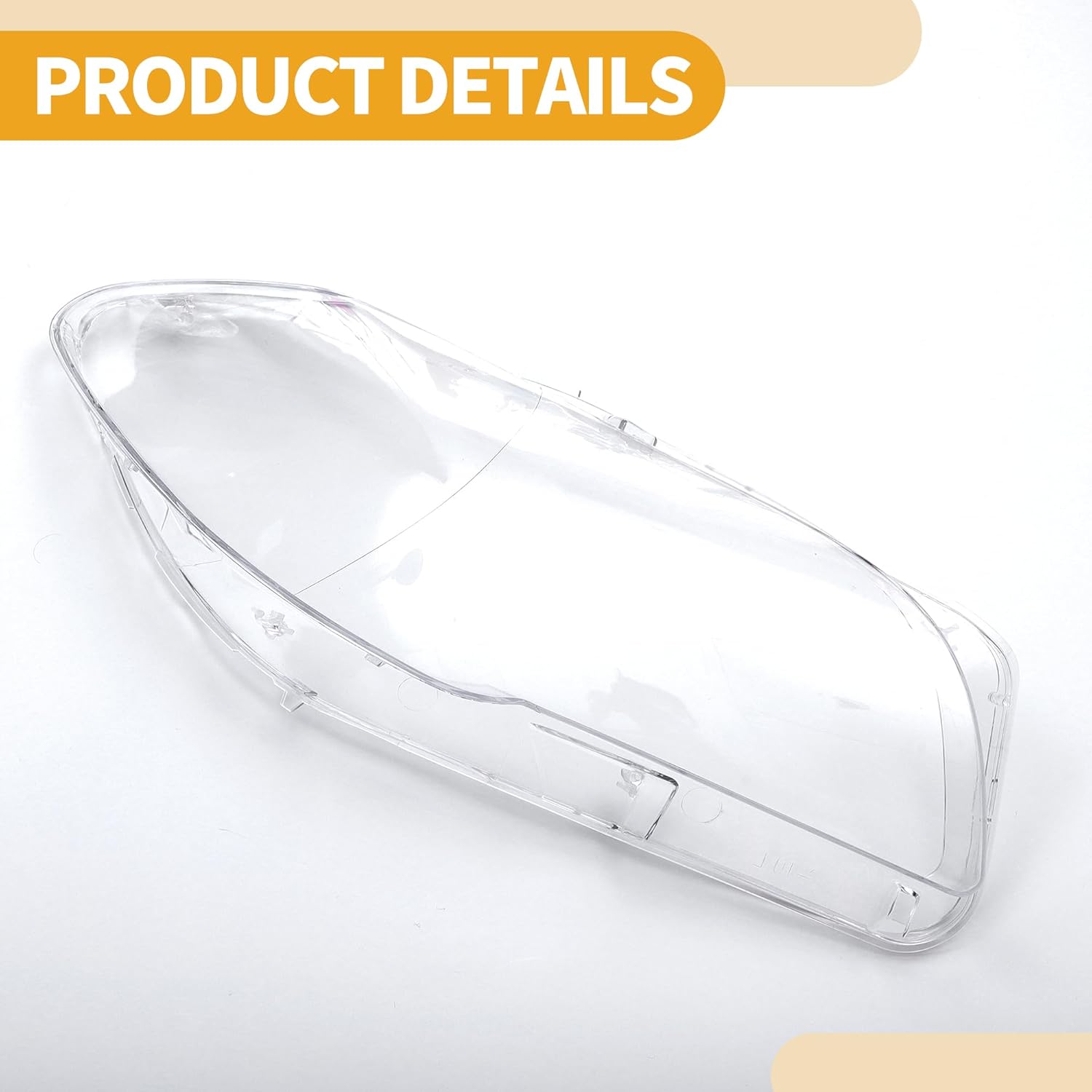 Headlight Lens Cover No.63117271912 Car Front Right Headlight Headlamp Lense Clear Lens Cover for BMW 5 Series 528i 535i 550i F10 2011-2016 PC Clear