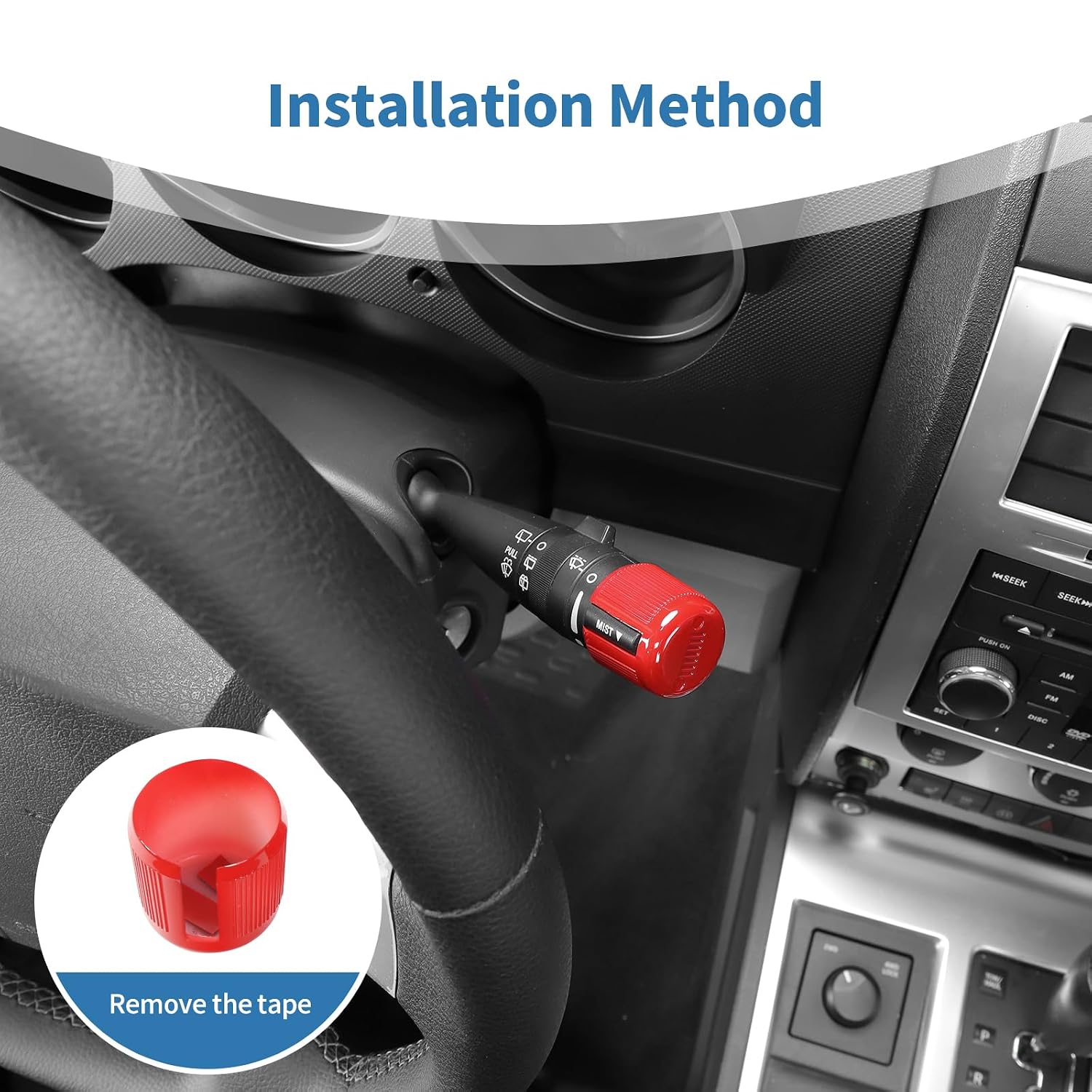 for Nitro Headlight Wiper Switch Cover Trim Fit for Jeep Liberty/Dodge Nitro 2007-2012 Red Interior Accessories 2pcs