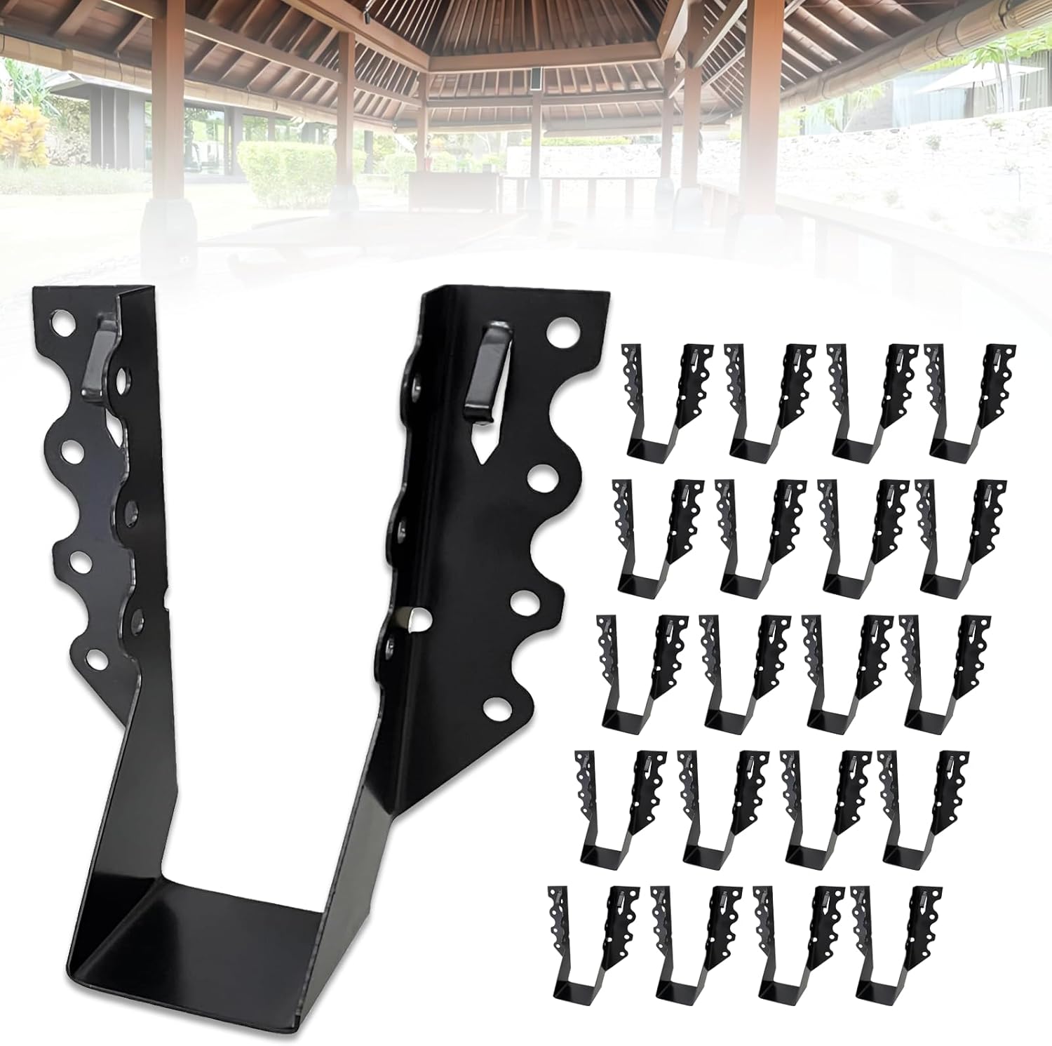 20 PCS 2x6 Joist Hanger,Black Powder-Coated,18 Gauge Galvanizing Face Mount,for Rafter Hurricane Ties Joist Hangers, Tie Brackets for Floor Deck and Ceiling Trusses (2"x 6", 20PCS)