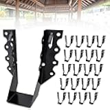 20 PCS 2x6 Joist Hanger,Black Powder-Coated,18 Gauge Galvanizing Face Mount,for Rafter Hurricane Ties Joist Hangers, Tie Brackets for Floor Deck and Ceiling Trusses (2