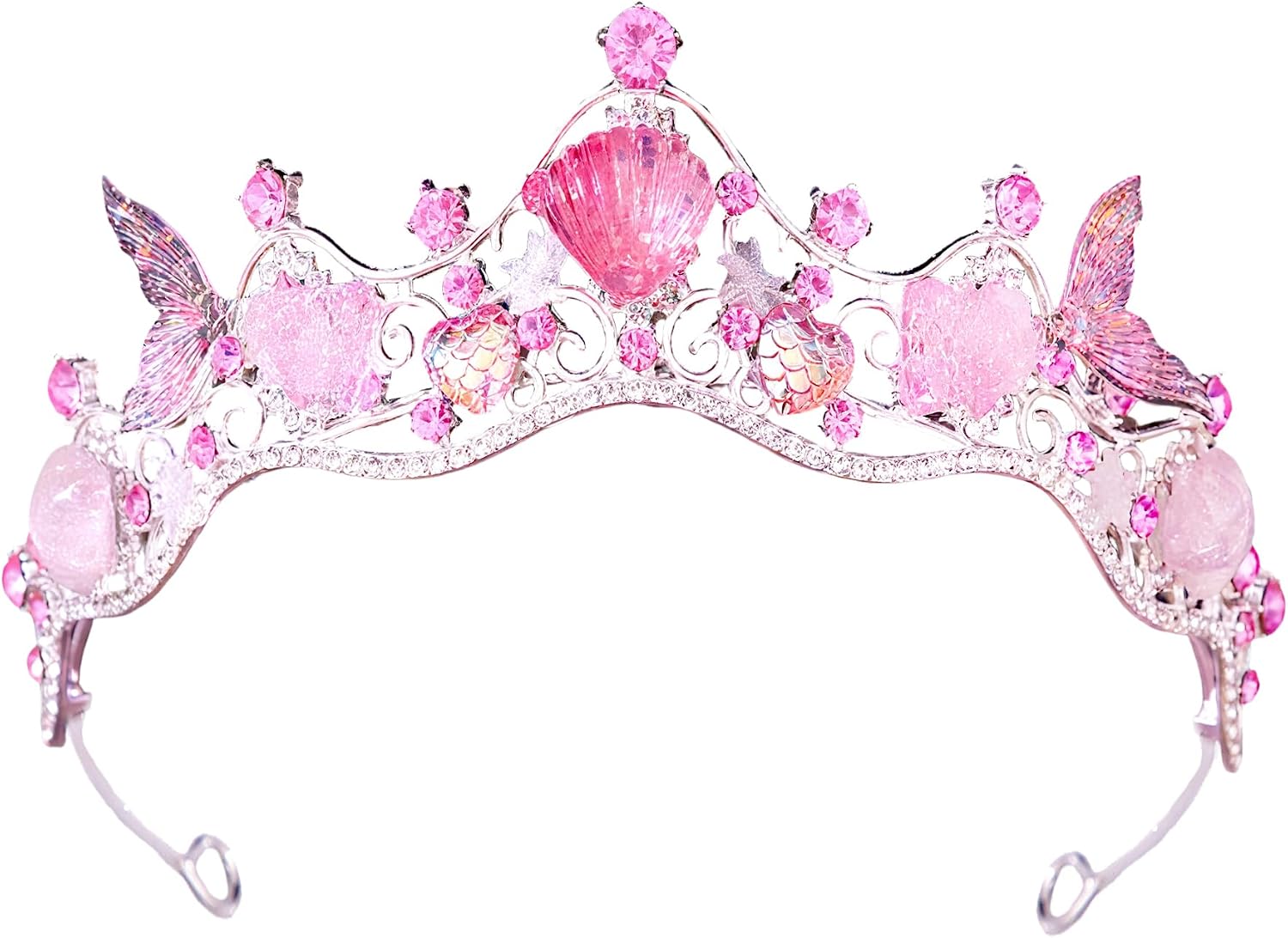 Mermaid Crown Sea Star Headband - Glitter Ocean Princess Headpiece Costume for Birthday Party Headwear Accessories