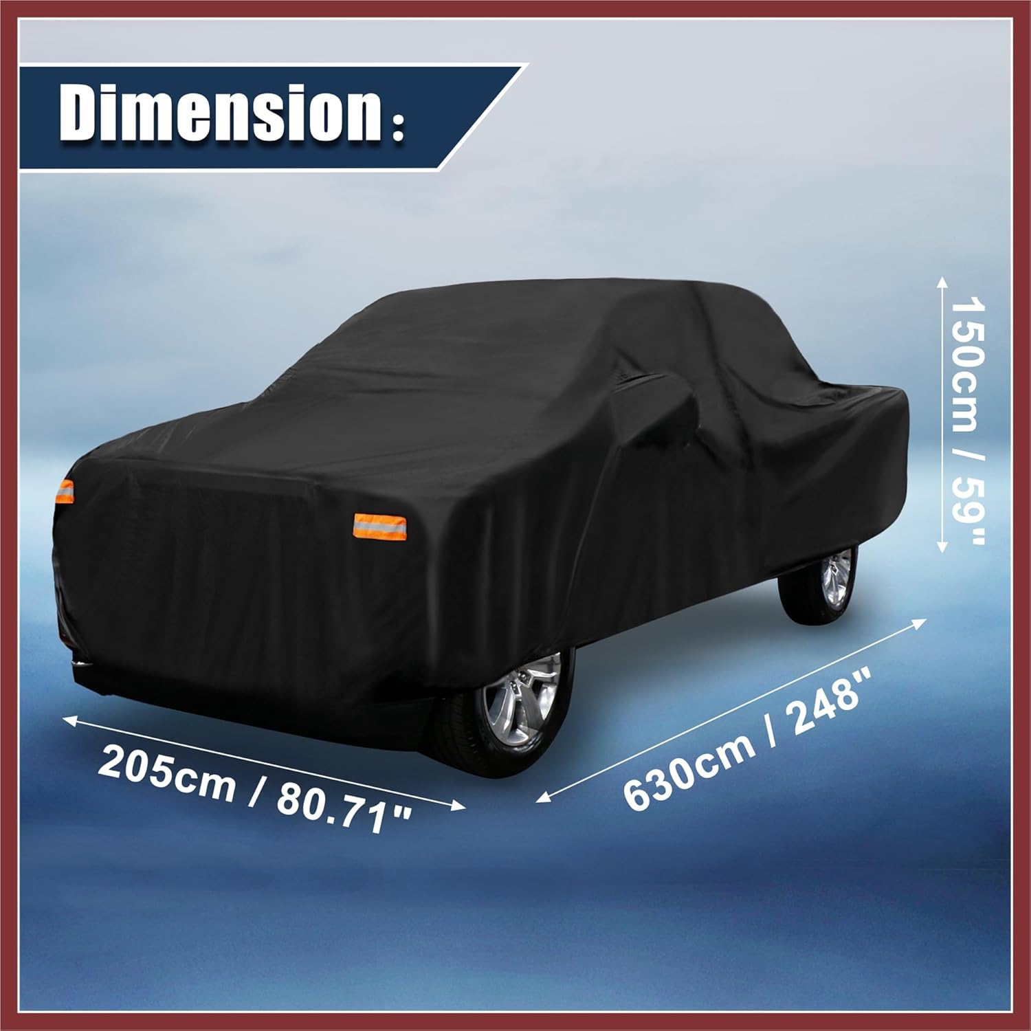 Pickup Truck Cover for Ford F150 Crew Cab 6.5Ft Bed Pickup 4 Door 2004-2021 Outdoor Waterproof Sun Rain Dust Wind Snow Protection 190T PU with Driver Door Zipper Black Replace Part