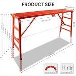 Foldable Scaffolding Platform, 70.8 x15.2” Steel Adjustable Step Ladder | 6-level adjustment (36.2” to 62”) 770Lbs Capacity Foldable Work Platform for Painting, Wiring and Home Decor, Red