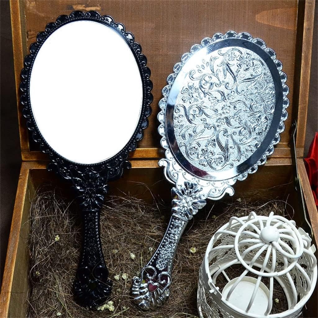 Hand-held Cosmetic Portable Retro Folding Handle Antique Small image 3