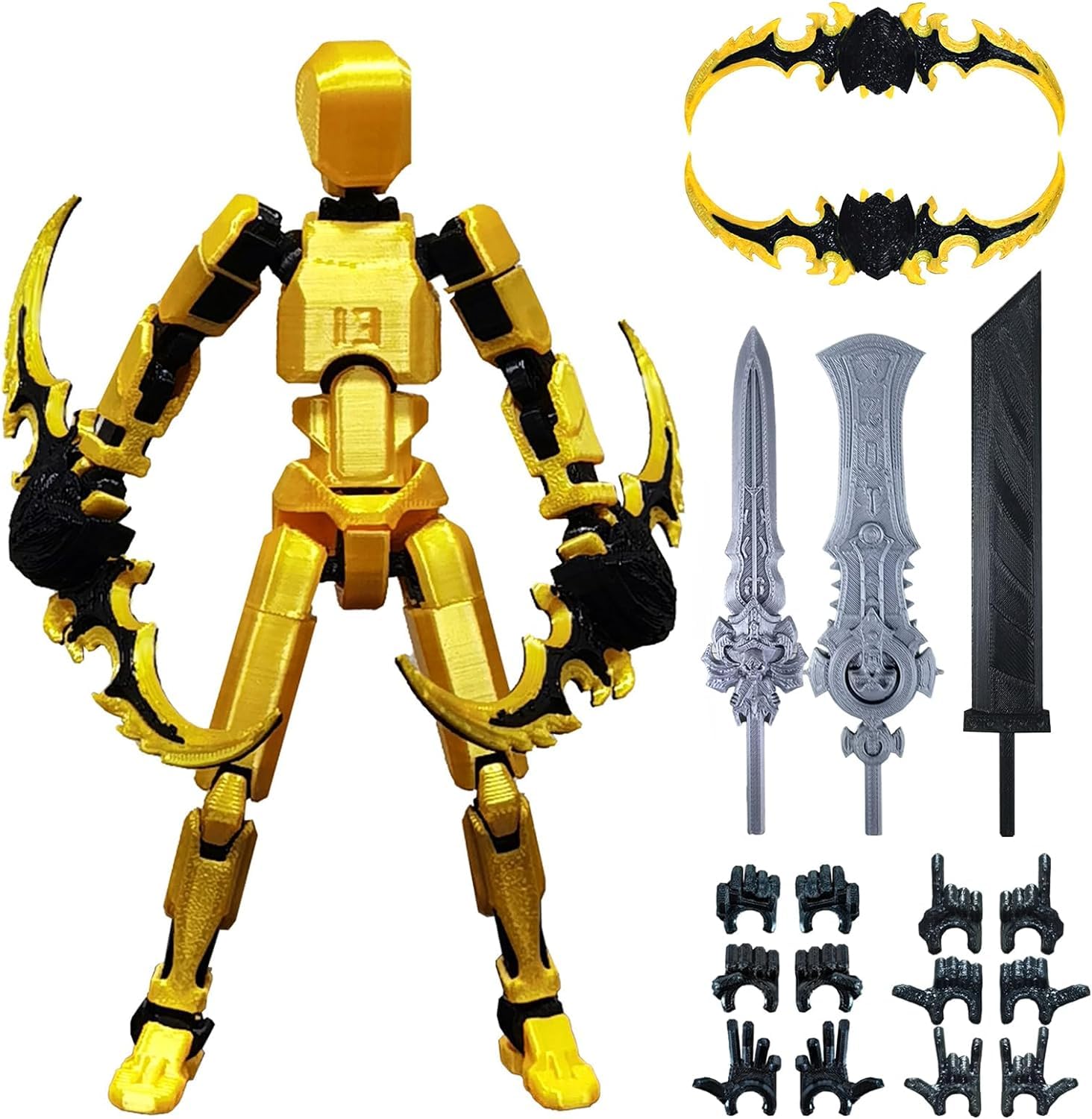 (Assembly Completed) T13 Action Figure, 5.5 Inch 3D Printed Multi-Jointed Movable Dummy 13 Toy,Dummy 13 Robot Action Figure with Lots of Weapons