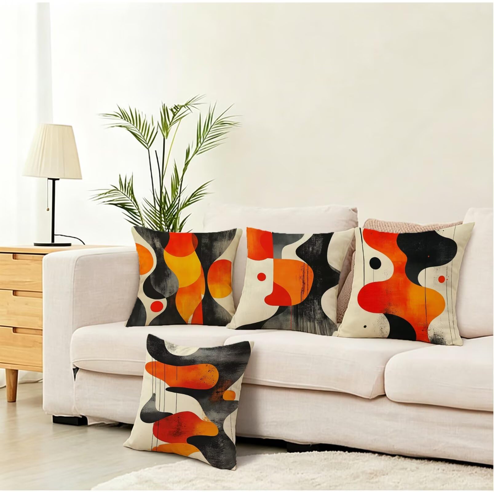 Outdoor Kissen 50x50 cm, Orange Farbe Kissenbezug Samt Sofakissen GJ-298