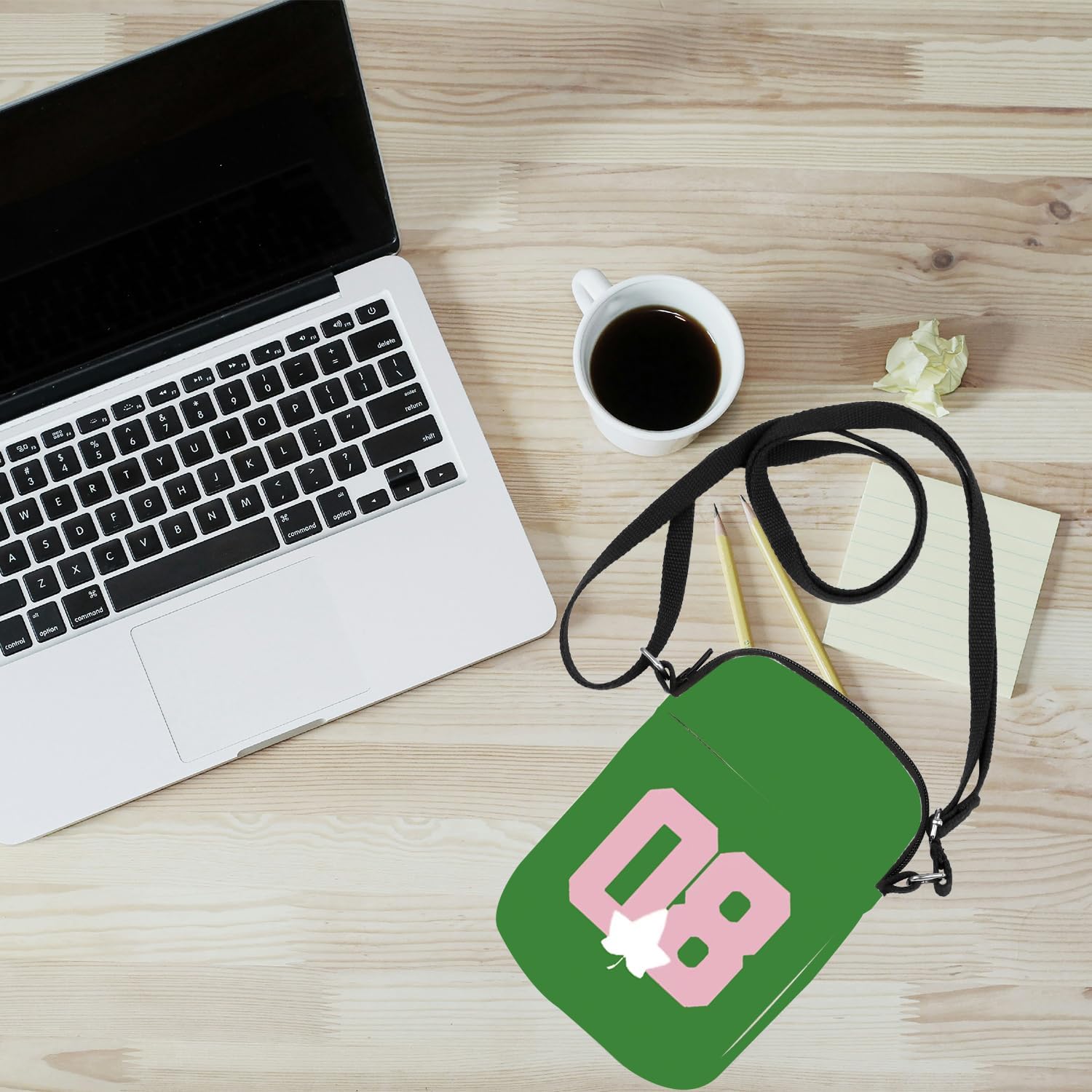 KUIYAI Sorority Paraphernalia Crossbody Bag Since 1908 Gift Pink Green Sorority Carryon Bag Black Greek Sorority Gift - Image 3