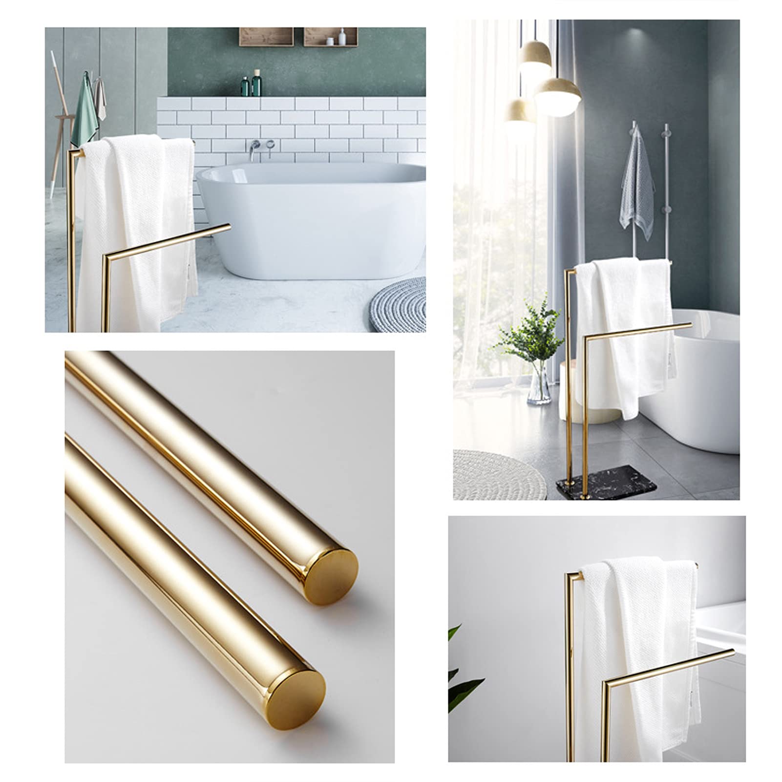Relaxdays Portasciugamani a 2 Bracci, Piantana Autoportante da Bagno e Cucina, Porta Asciugamani