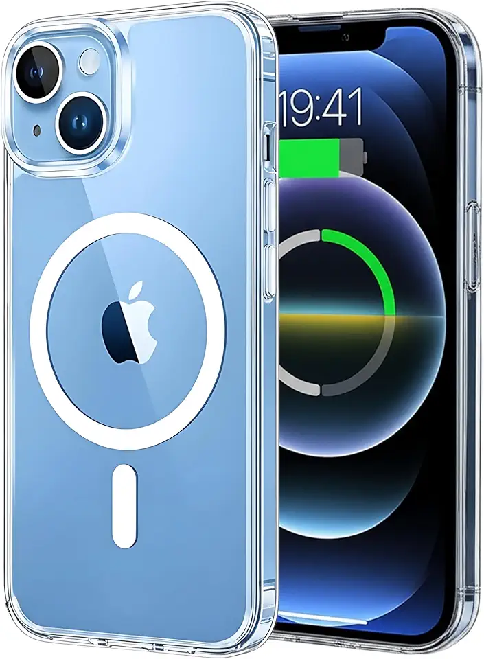 Capa Mag-safe para [iPhone 13] Capinha Slim Premium com [Proteção de Câmera] Magnetica Clear Case Transparente [Anti-Amarelamento], Compatível com MagSafe, Resistente a Riscos e Anti Impacto