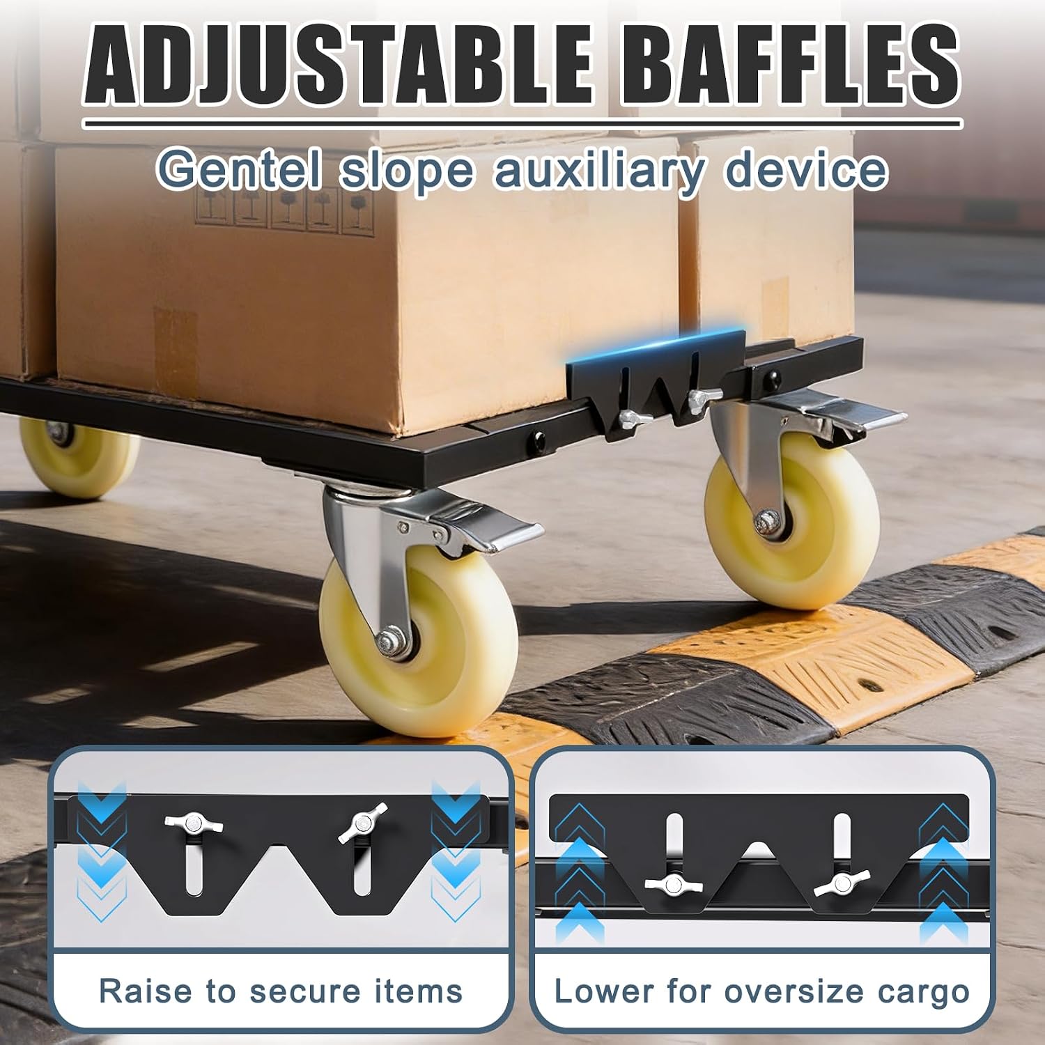 2 Set Furniture Moving Dolly 2300LBS Capacity, Heavy Duty Dolly Cart with 5" Wheels, 31"x17" Flat Dolly with Anti-Slip Strip & Reinforced Crossbar, Easily Moves Heavy Furniture & Building Material