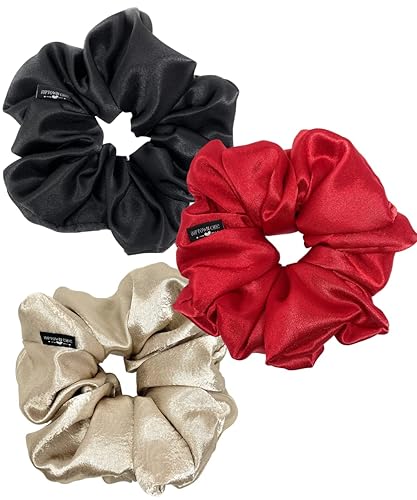 Vista 75 de Coleteros de satén extragrandes extragrandes para mujeres y niñas, prevención de encrespamiento, soporte para el cabello para dormir, banda elástica