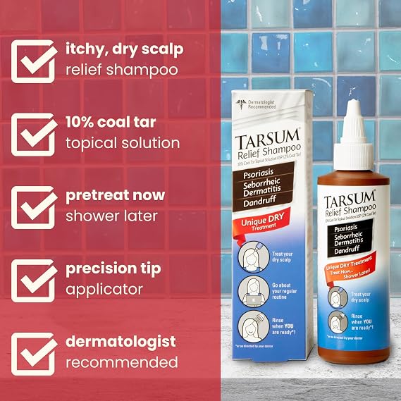 Tarsum Extra Strength Psoriasis Shampoo - Coal Tar Shampoo and Conditioner for Scalp Psoriasis, Seborrheic Dermatitis, Severe Dandruff, Eczema - Exfoliating Relief for Flaky, Itchy Scalp (8 oz)