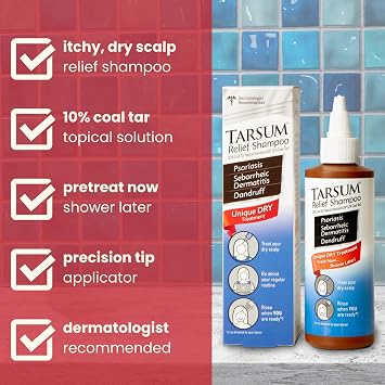 Tarsum Extra Strength Psoriasis Shampoo - Coal Tar Shampoo and Conditioner for Scalp Psoriasis, Seborrheic Dermatitis, Severe Dandruff, Eczema - Exfoliating Relief for Flaky, Itchy Scalp (8 oz)