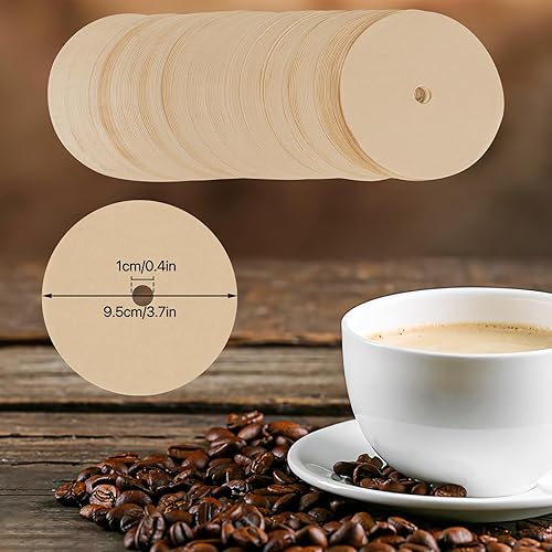 Miniatura 2 de 300 filtros de café percolador, 3.75 pulgadas, naturales, sin blanquear, desechables, filtros de café para percoladores, camping, cafetería, uso en