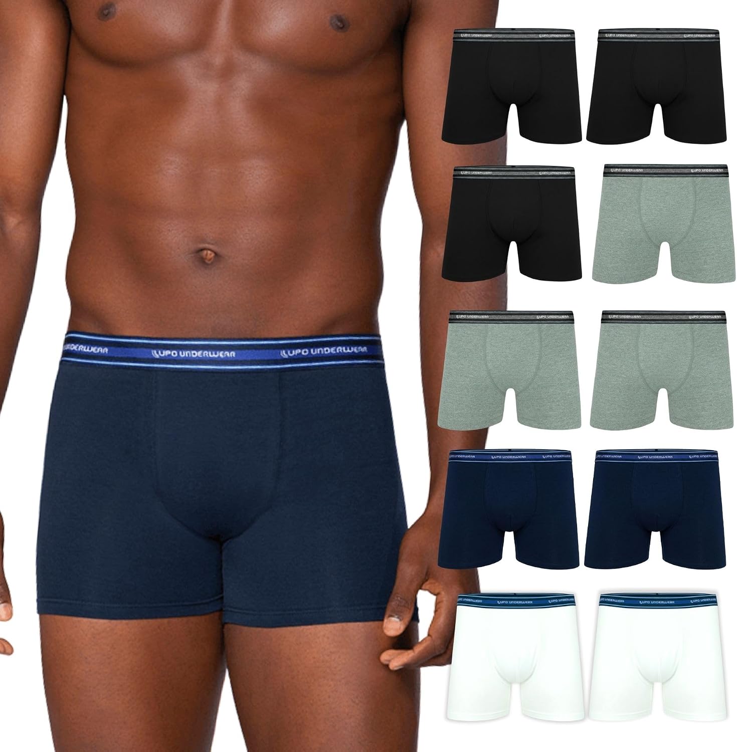 Kit 10 Cueca Boxer Lupo Algodão Cotton Respirável Masculina