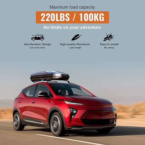 Miniatura 5 de Barras transversales de techo de 220 libras para Chevy Chevrolet Bolt EUV 2022 2023 2024 2025 Bolt-EUV, barras transversales de aluminio resistente,