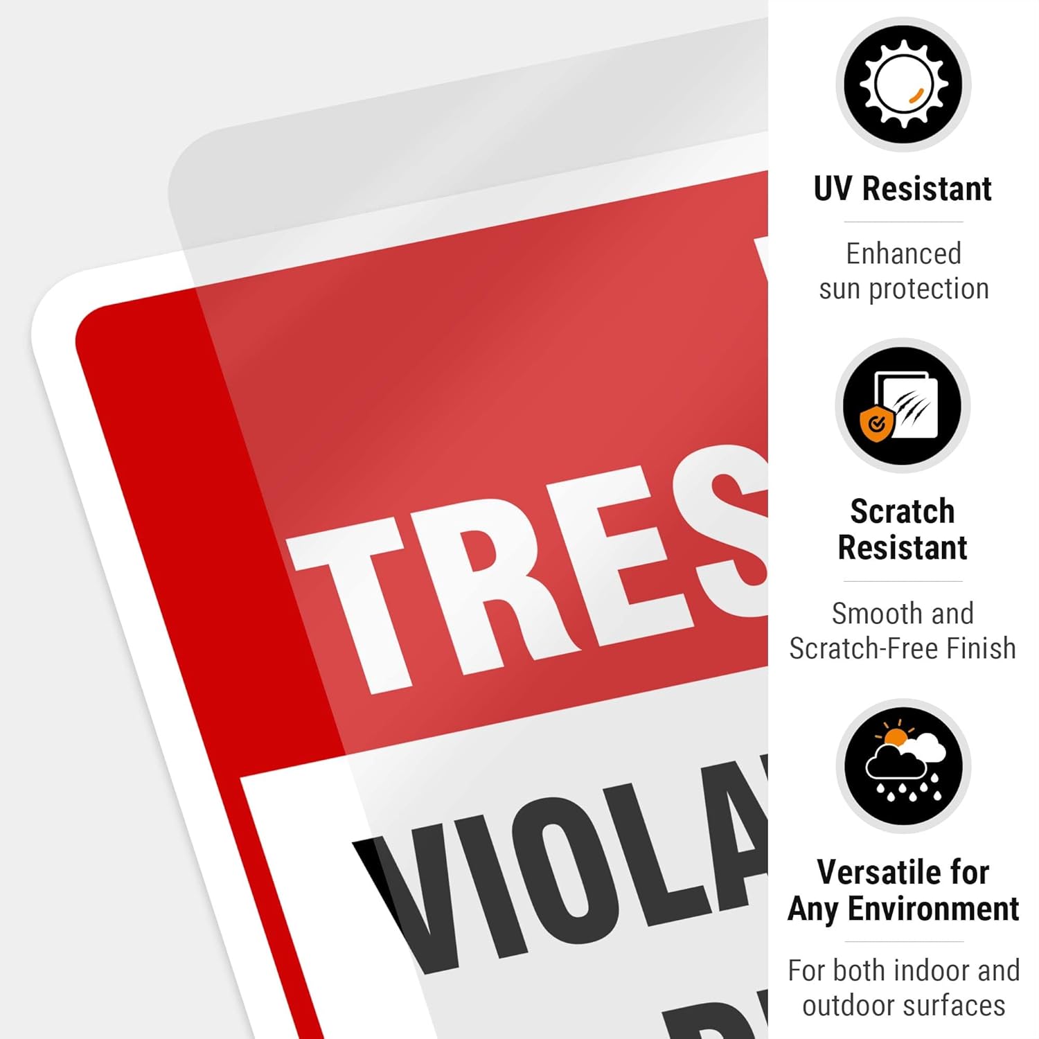 No Trespassing Sign - (4 Pack) - Violators Will Be Prosecuted | 10x7 Inches,Rust Free 0.40 Aluminum, Fade Resistant, Indoor/Outdoor Use, Made in USA