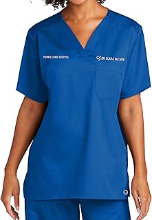 Custom Emroidered Scrub Top Add Your Embroidery Text Name Unisex Workflex V-Neck Medical Scrub Shirt Royal