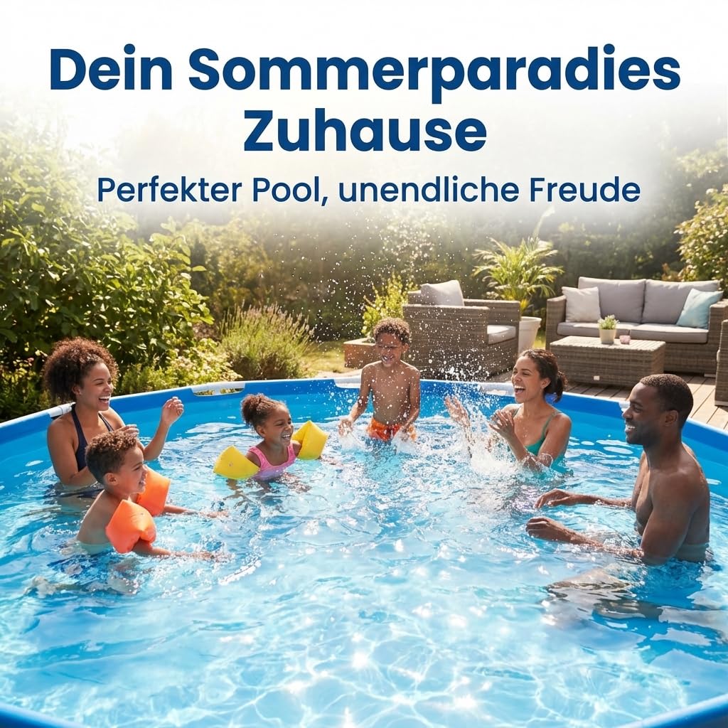 Poolfolie 360x90 cm, rund 0,25 mm, blau, überlappend für Stahlwandpool, UV-beständige, passgenaue Poolinnenfolie Winterfest Aufstellpool