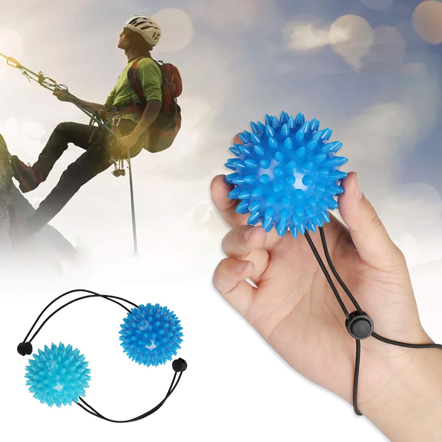 Hand Balls for Exercise and Physical Therapy (2 Pack) - Adjustable Wrist Strap to Prevent Falling - for Kids, Elderly and Adults - 2 Resistance Levels Stress Relief Ball Relieve Wrist & Thumb Pain : Health & Household