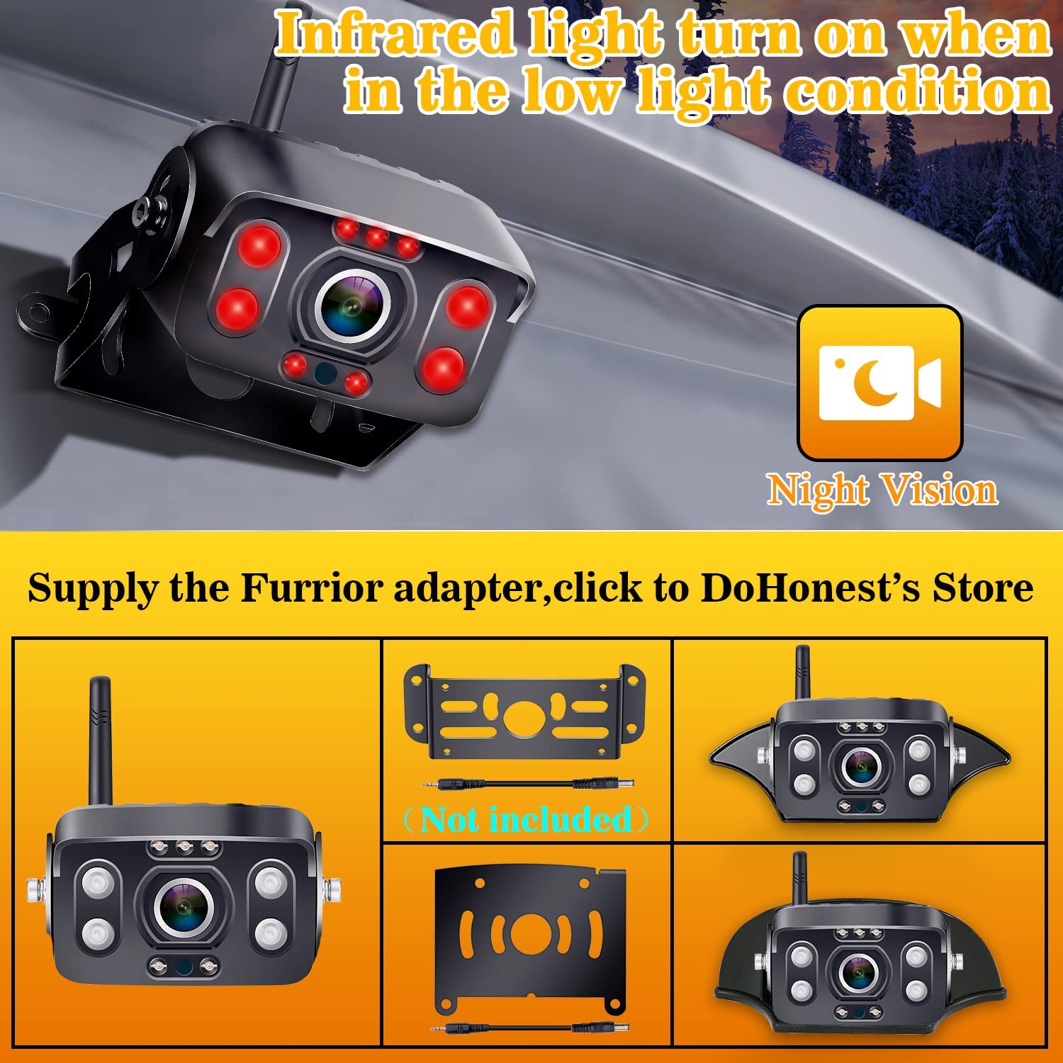 RV Backup Camera Wireless HD 1080P with 7‘’ Touch Key DVR Monitor, 2022