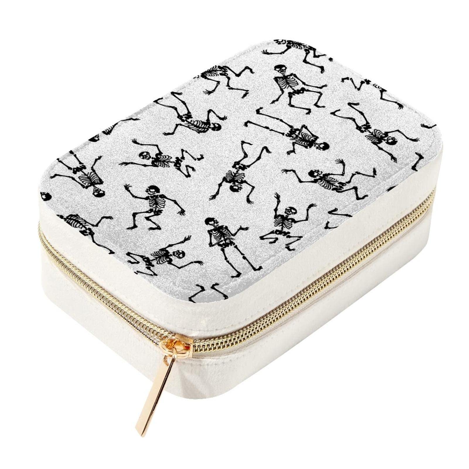 Boîte à bijoux de voyage velours crâne pour ranger vos bagues et colliers