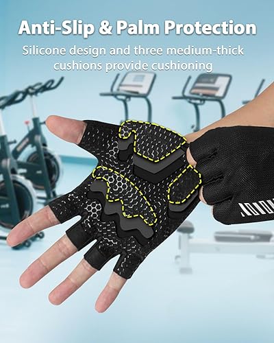 Miniatura 2 de RIGWARL Guantes de entrenamiento, guantes de fitness ligeros con protección completa de la palma y excelente agarre para hombres y mujeres, guantes