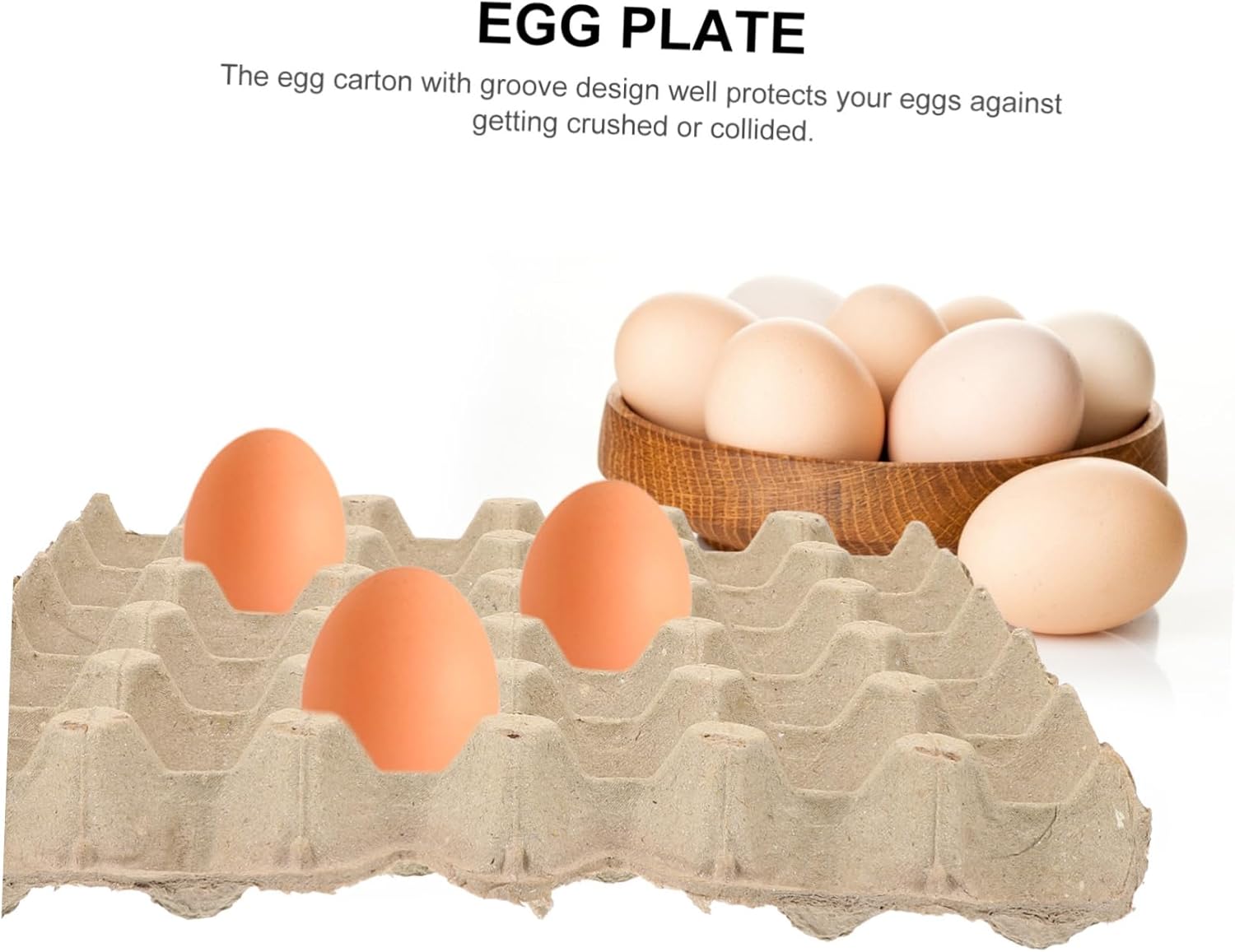 5pcs Paper Pulp Cartons Chicken Holder Multi Compartments Stackable Design for Markets and Home Use