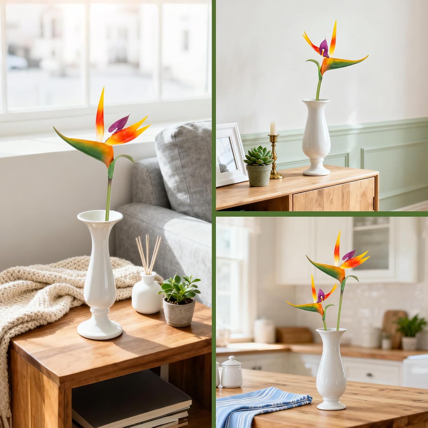 Bird of Paradise Artificial Plant - 2PCS RAINFLOW UV Resistant Artificial Outdoor Plants Birds of Paradise Plant Artificial Giant Flowers for Decoration Hawaiian Party Decorations Hawaiian Flowers 24" - Image 6
