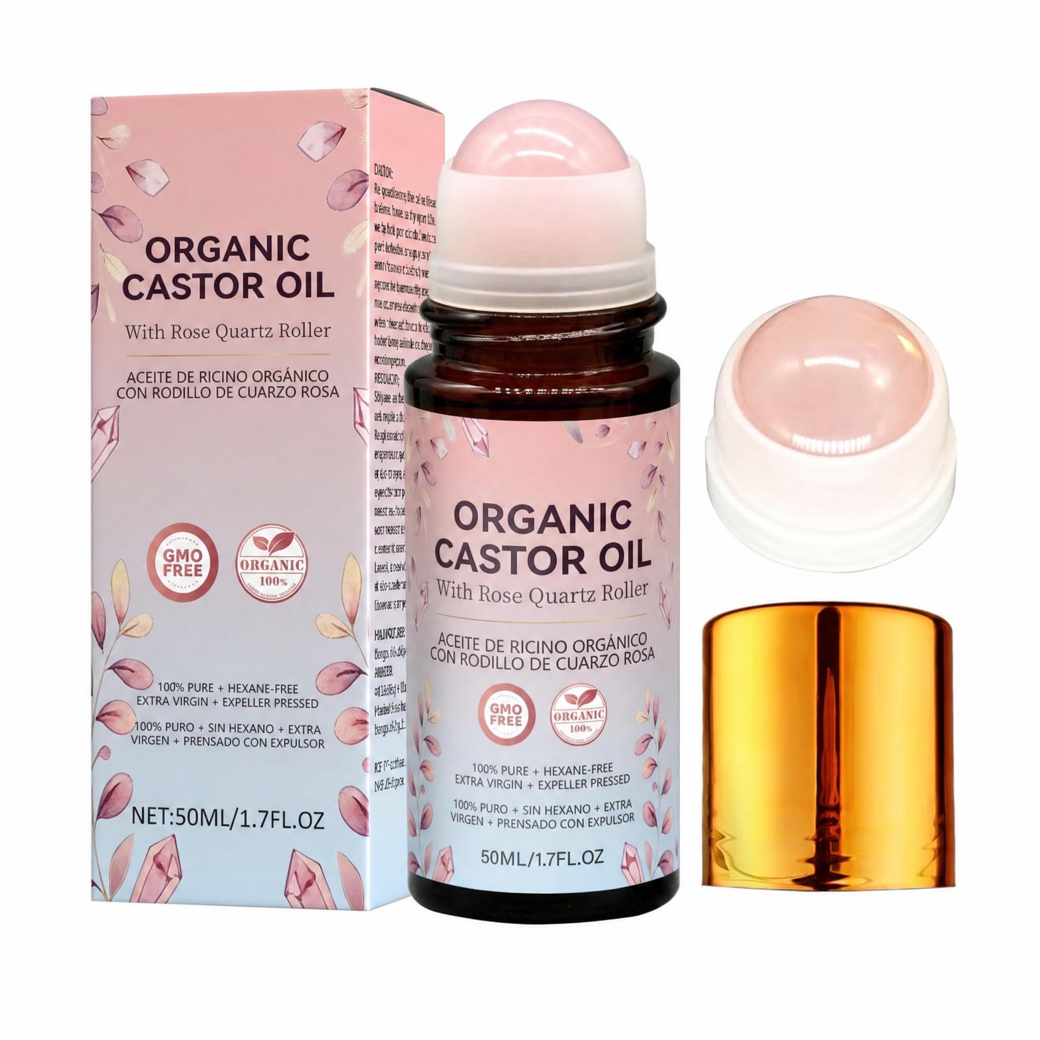Rose Quartz Roll-On with Organic Hexane-Free Castor Oil