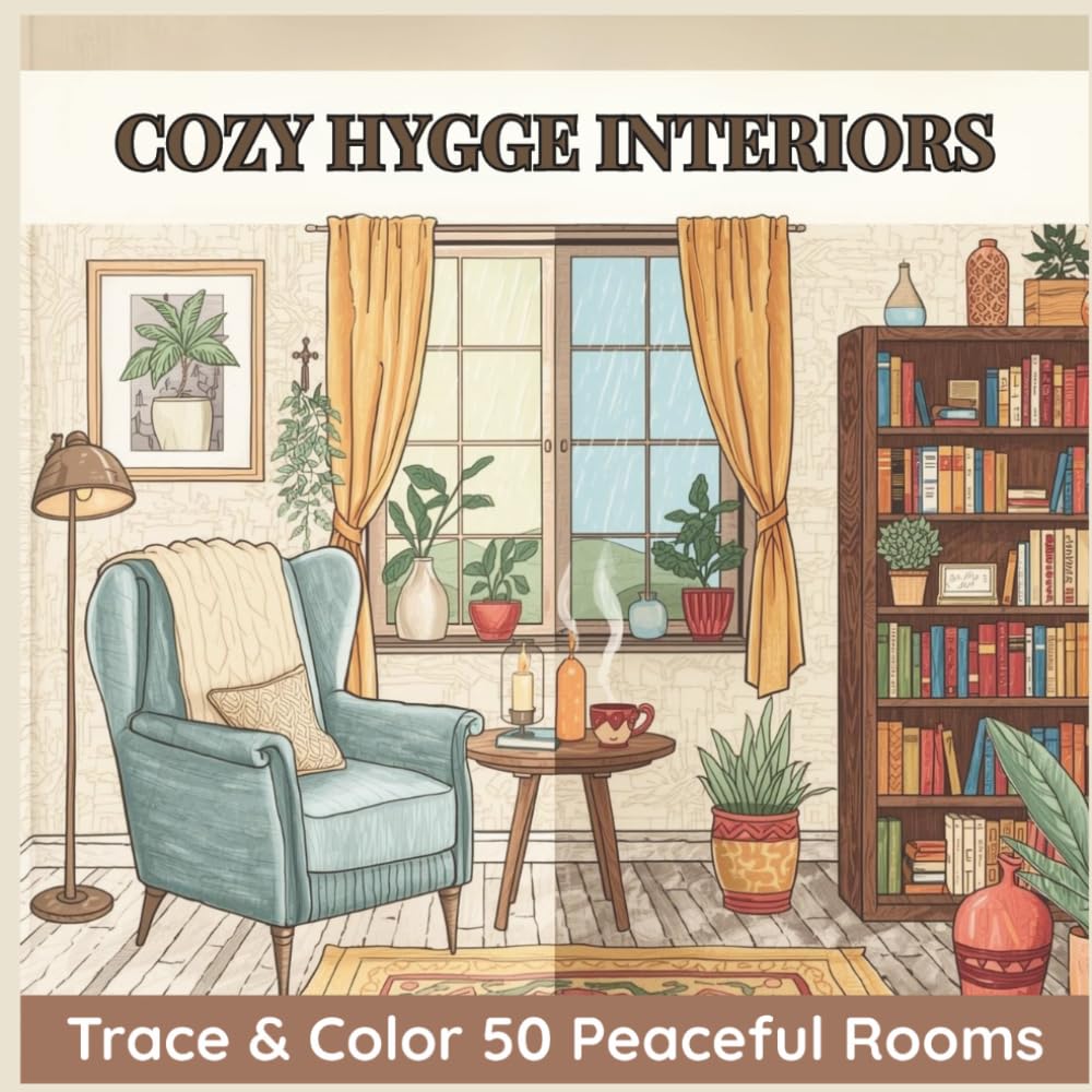 COZY HYGGE INTERIORS: Trace & Color 50 Peaceful Rooms