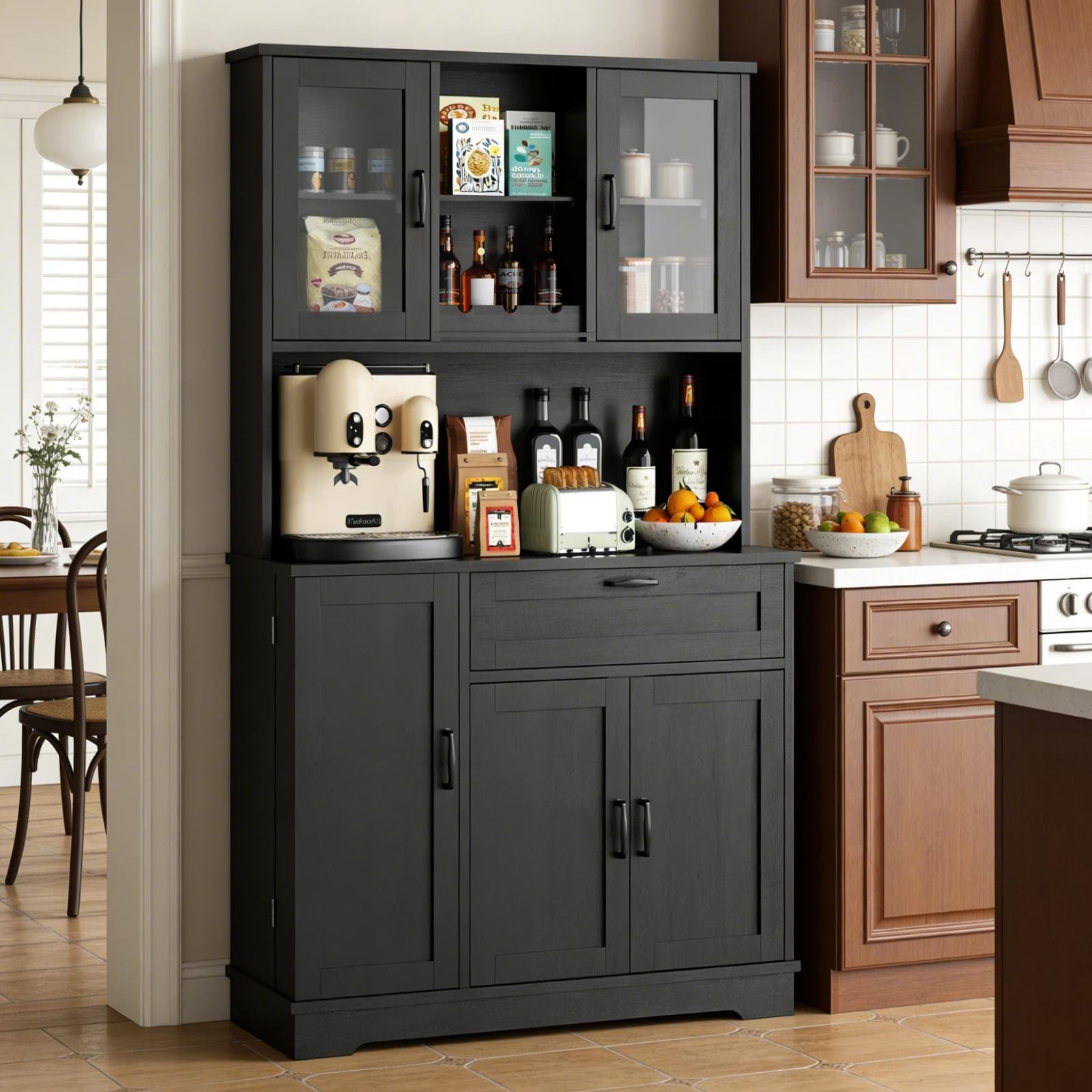 Amazon.com: Vongrasig Farmhouse Pantry Cabinet with Acrylic Doors