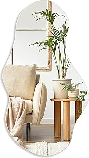 12 Bedroom Dresser Decor Ideas for Clean Stylish Organization 105 PERFNIQUE Irregular Wall Mirror Asymmetrical Mirror, 43''x24'' Decorativ...